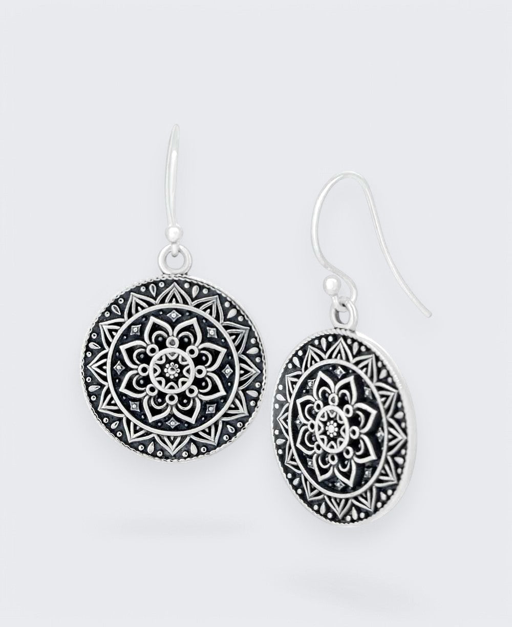 Sterling Silver Mandala Earrings
