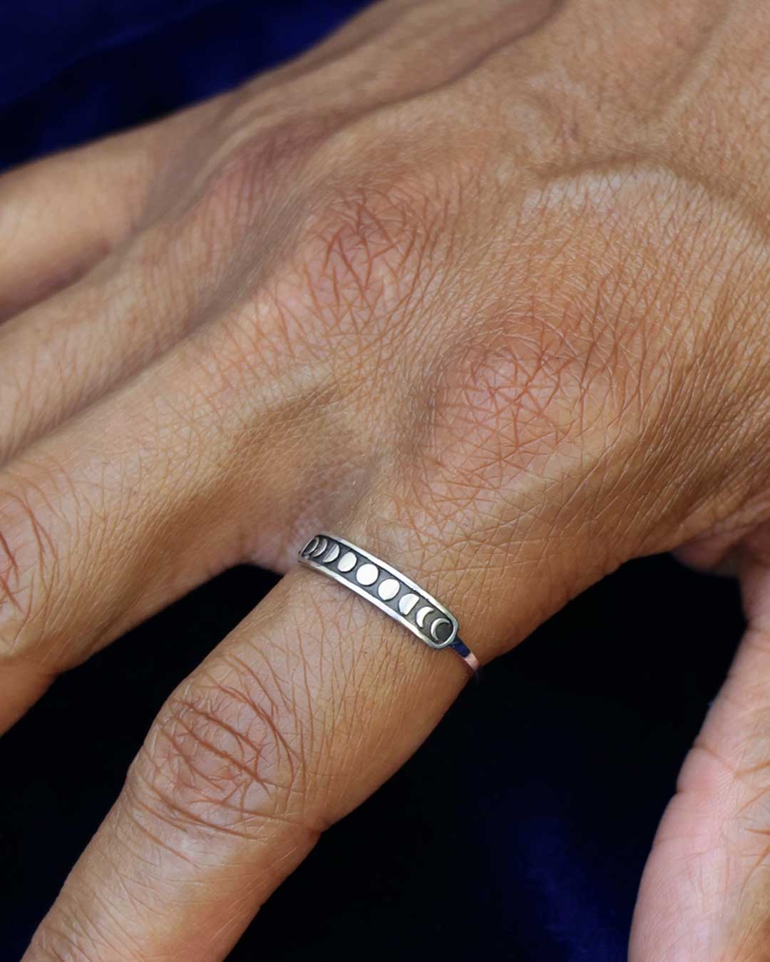 Phases of the Moon Sterling Silver Ring