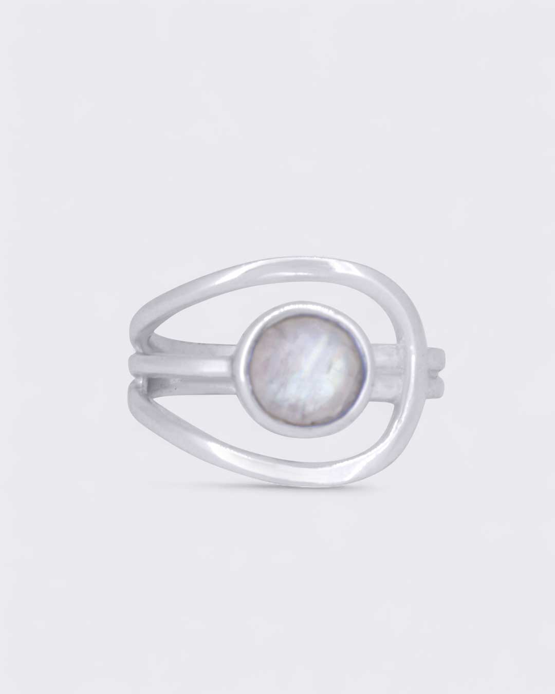 Magical Moonstone Sterling Silver Loop Ring