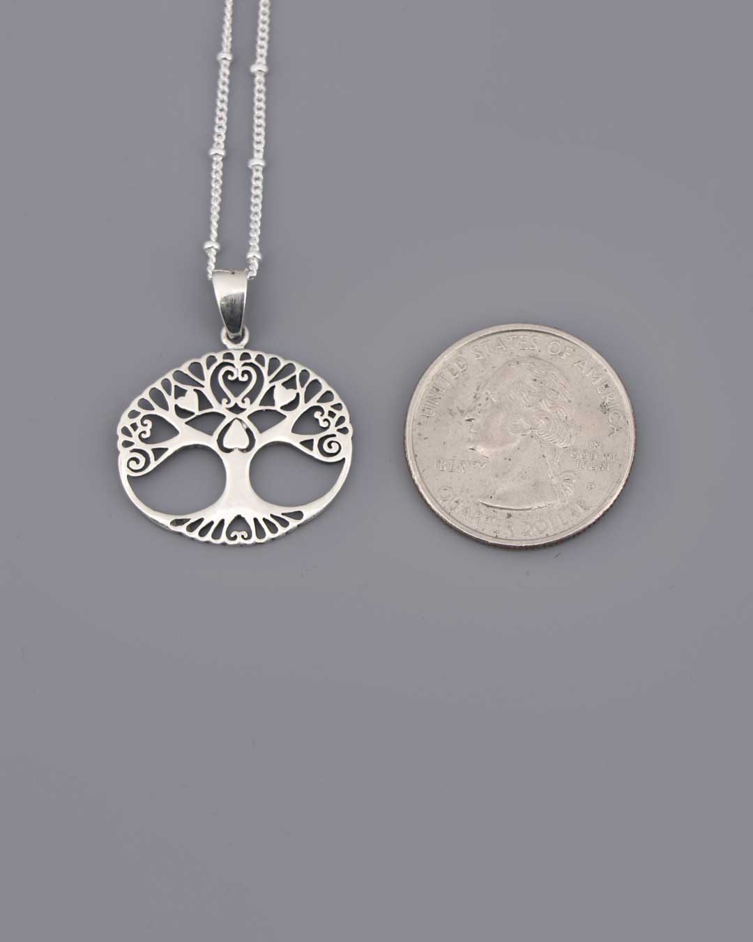 Tree of Life, Love, and Hearts Pendant Necklace