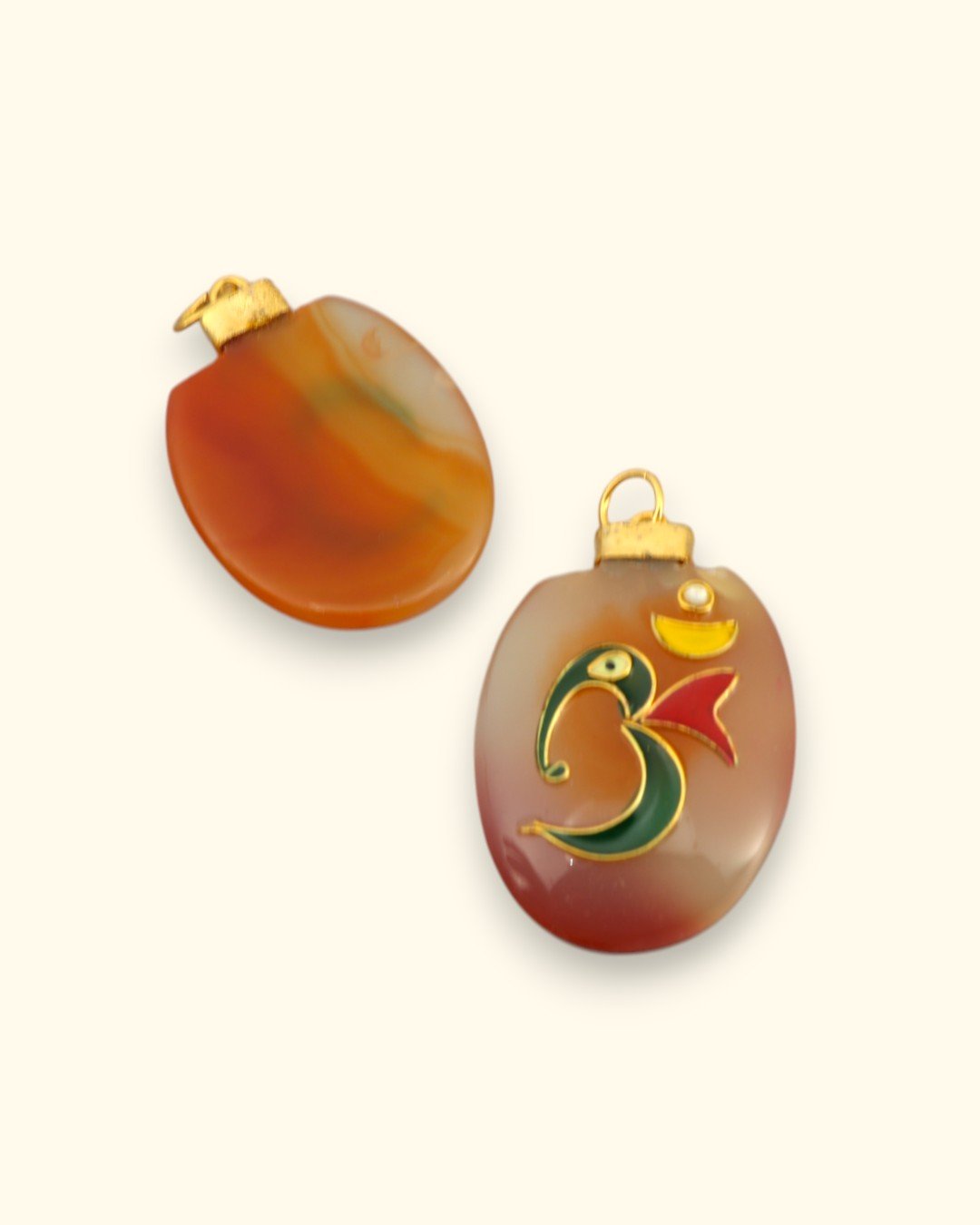 Abstract Om Ganesh Enamel Work Artistic Pendant - Pendant