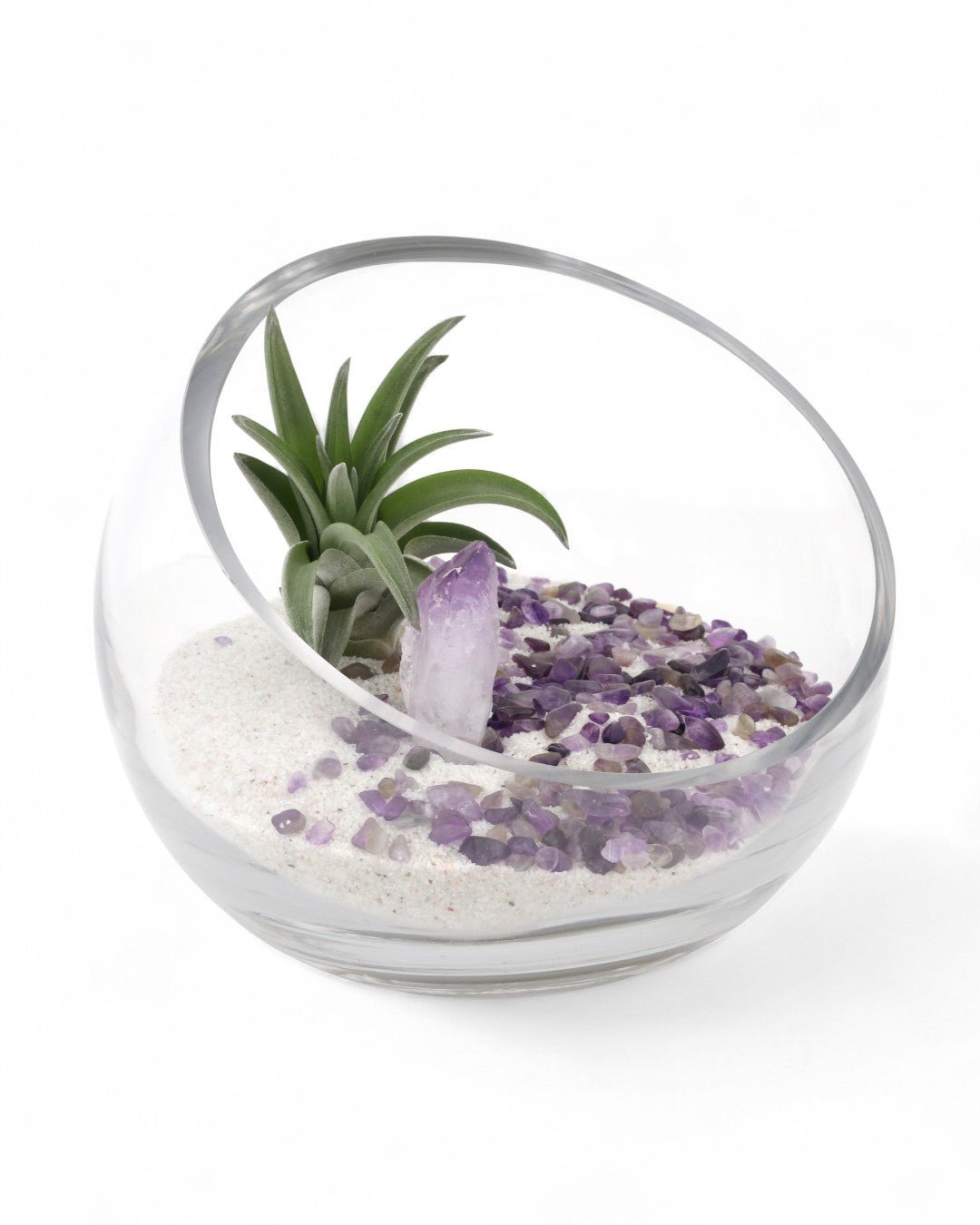 Amethyst Gemstone Healing Crystal Terrarium - Terrarium