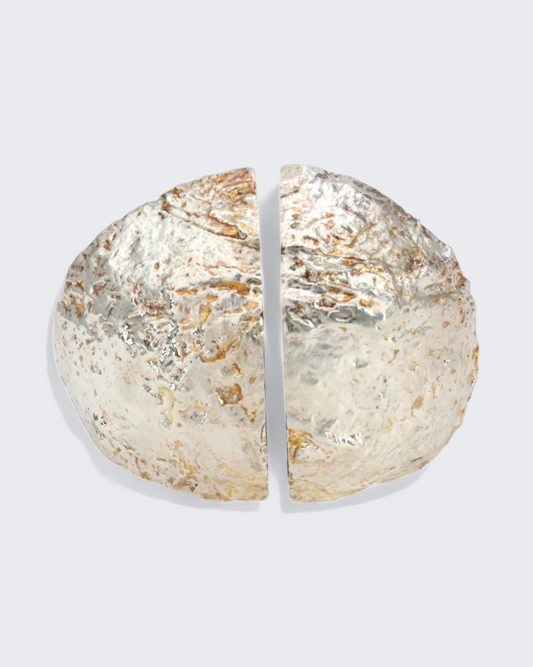 Antique Gilded Grey Agate Gemstone Geode Bookends - Bookends