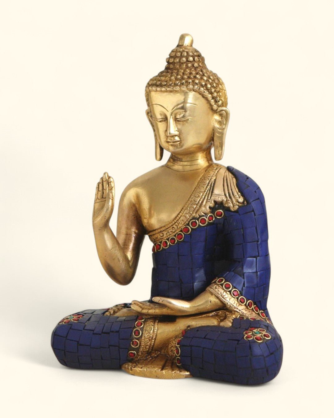Artistic Mosaic Buddha Statue, Brass - Sculptures & Statues