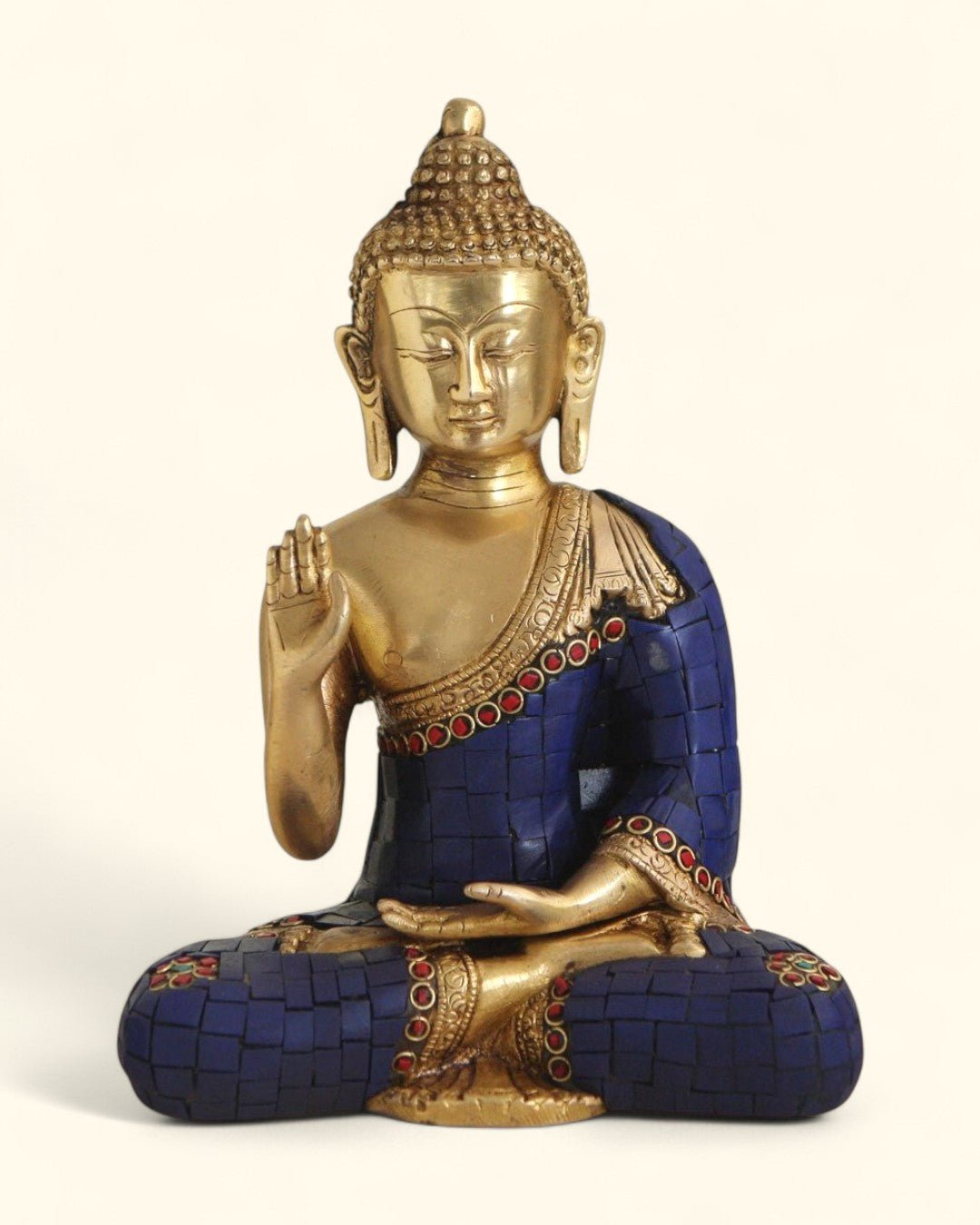 Artistic Mosaic Buddha Statue, Brass - Sculptures & Statues