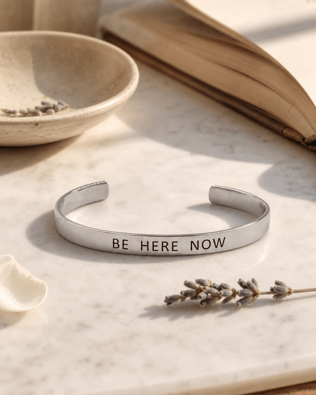 Be Here Now Sterling Silver Cuff Bracelet - Bracelets
