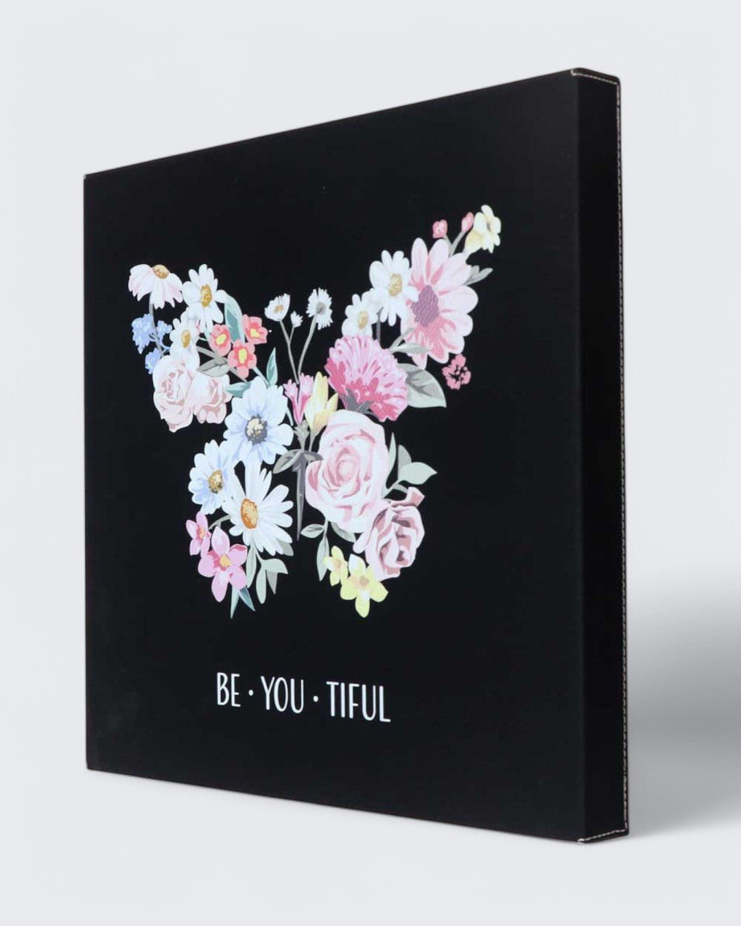 BeYouTiful Inspirational Art Floral Butterfly Wall Hanging - Posters, Prints, & Visual Artwork Brown