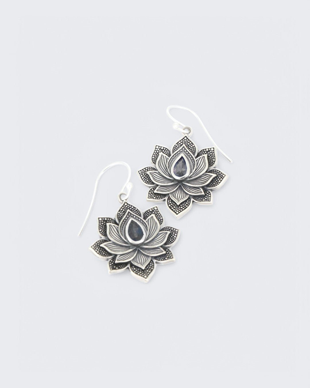 Blooming Lotus Labradorite Earrings - Earrings