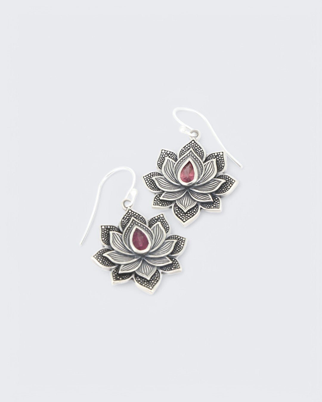 Blooming Lotus Pink Tourmaline Earrings - Earrings