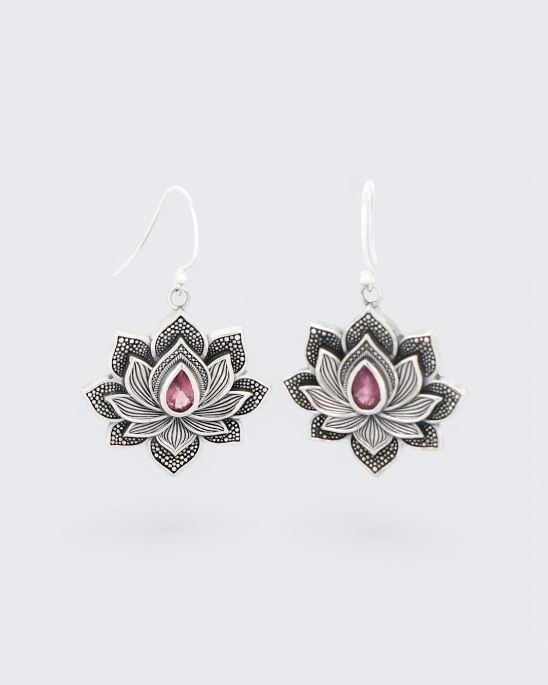 Blooming Lotus Pink Tourmaline Earrings - Earrings