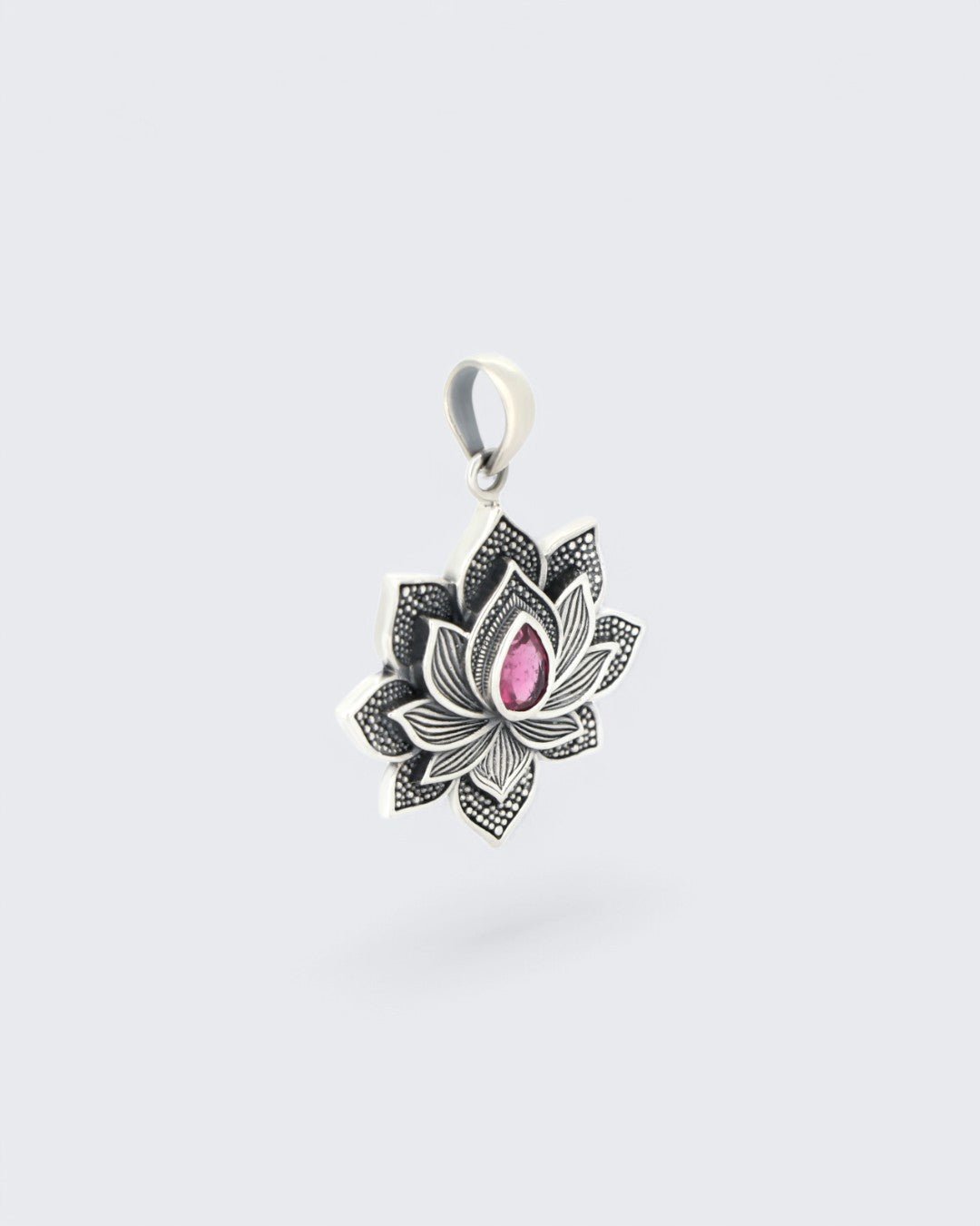Blooming Lotus Pink Tourmaline Pendant - Pendants