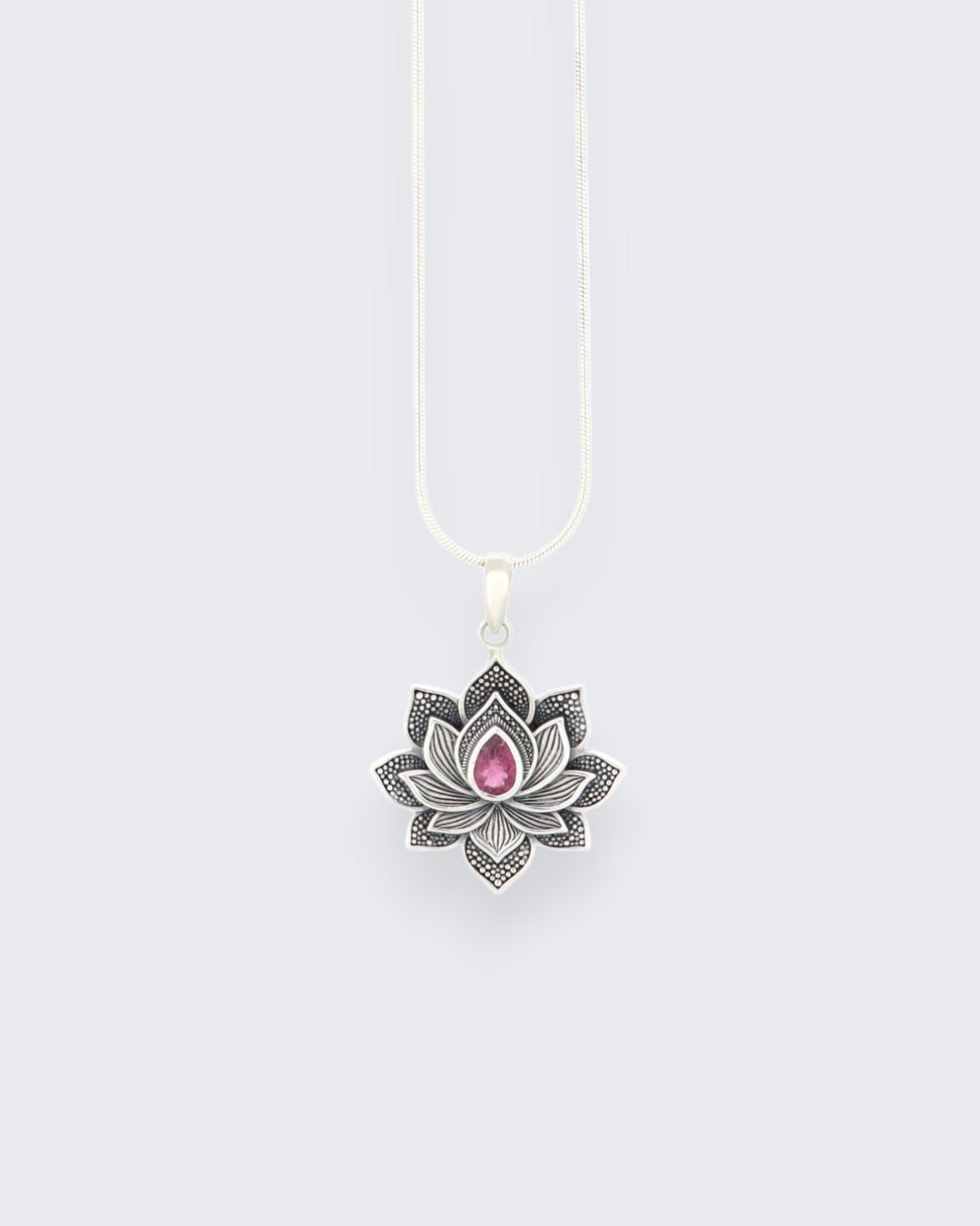 Blooming Lotus Pink Tourmaline Pendant - Pendants