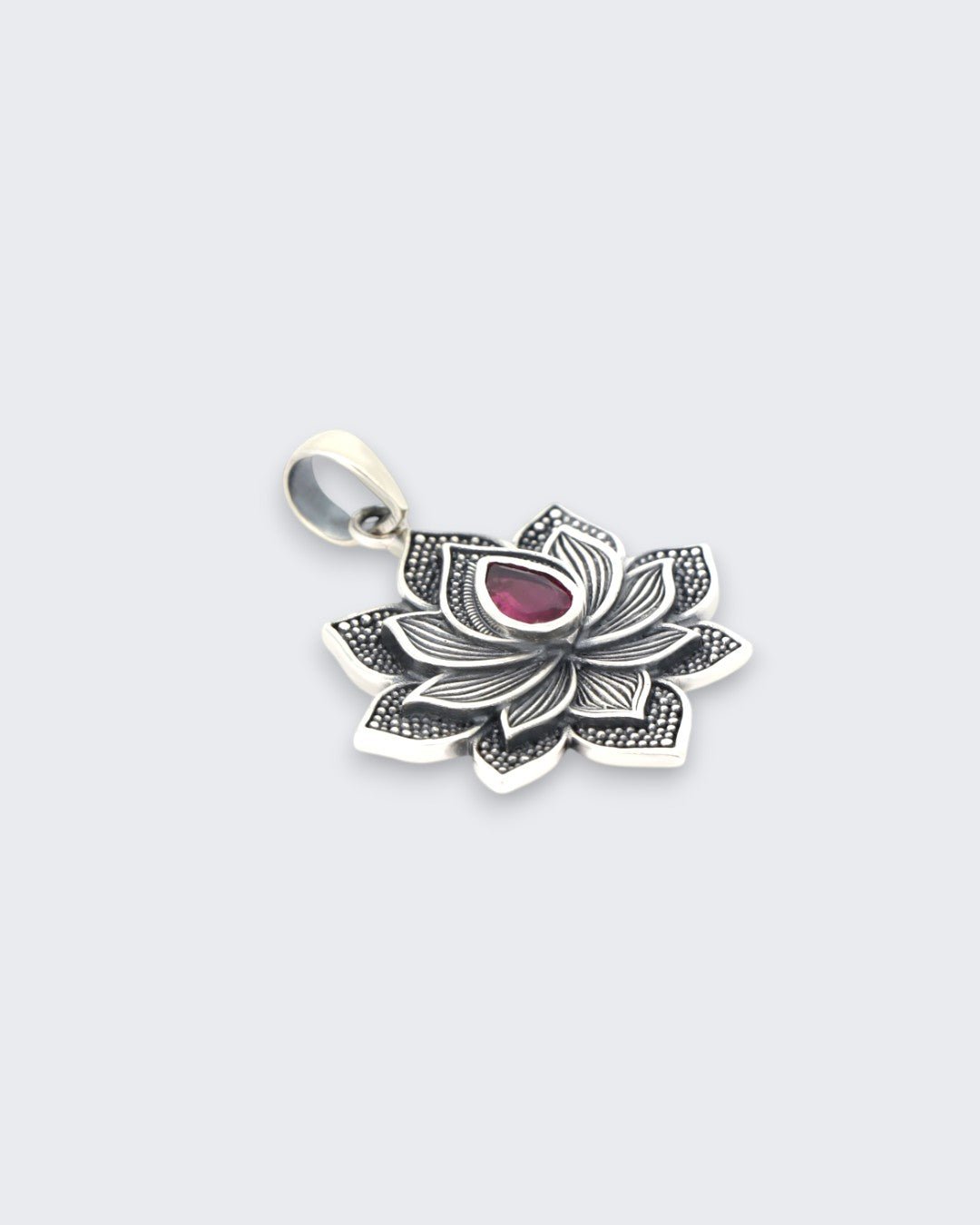 Blooming Lotus Pink Tourmaline Pendant - Pendants
