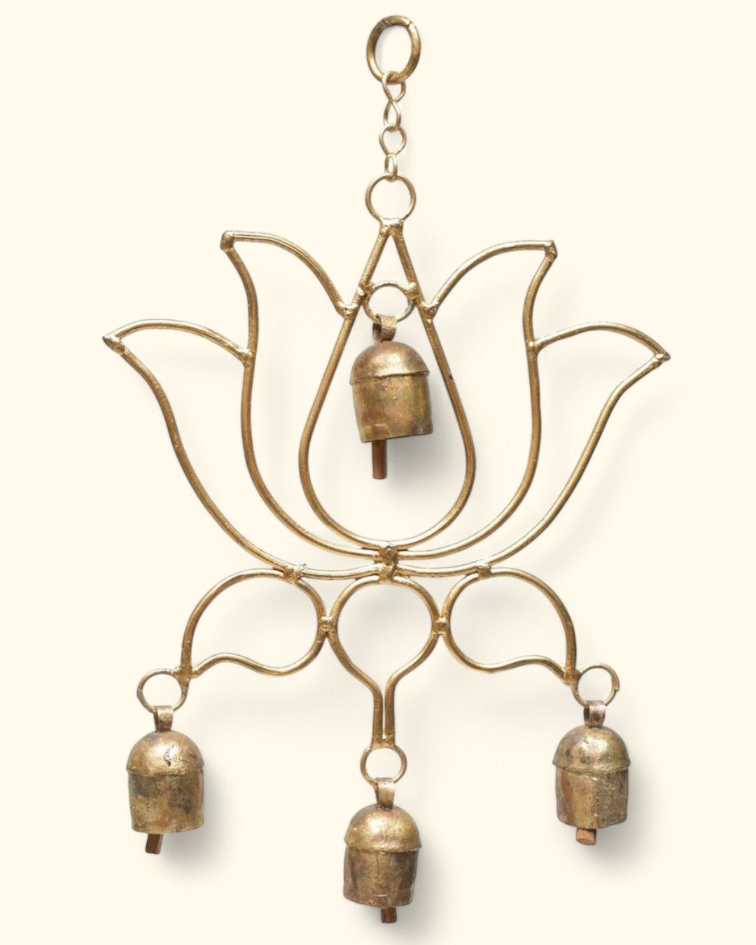 Blossoming Lotus Chime with Indian Bells - Wind Chimes