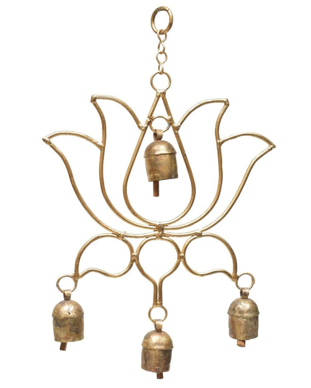 Blossoming Lotus Chime with Indian Bells - Wind Chimes