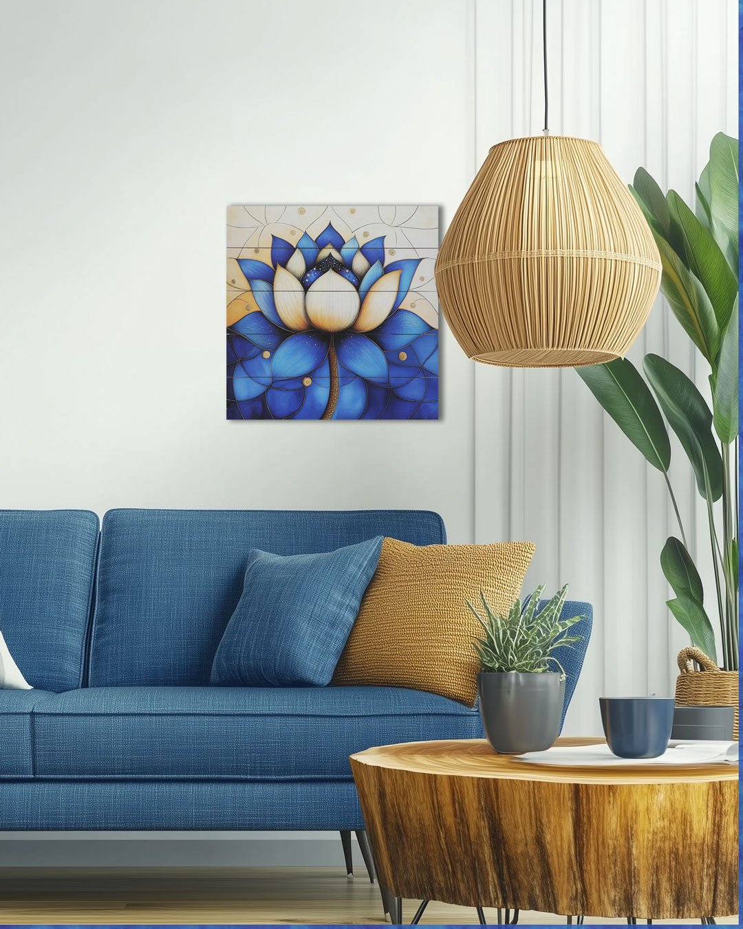 Blue Lotus Pallet Wall Hanging, USA - Posters, Prints, & Visual Artwork