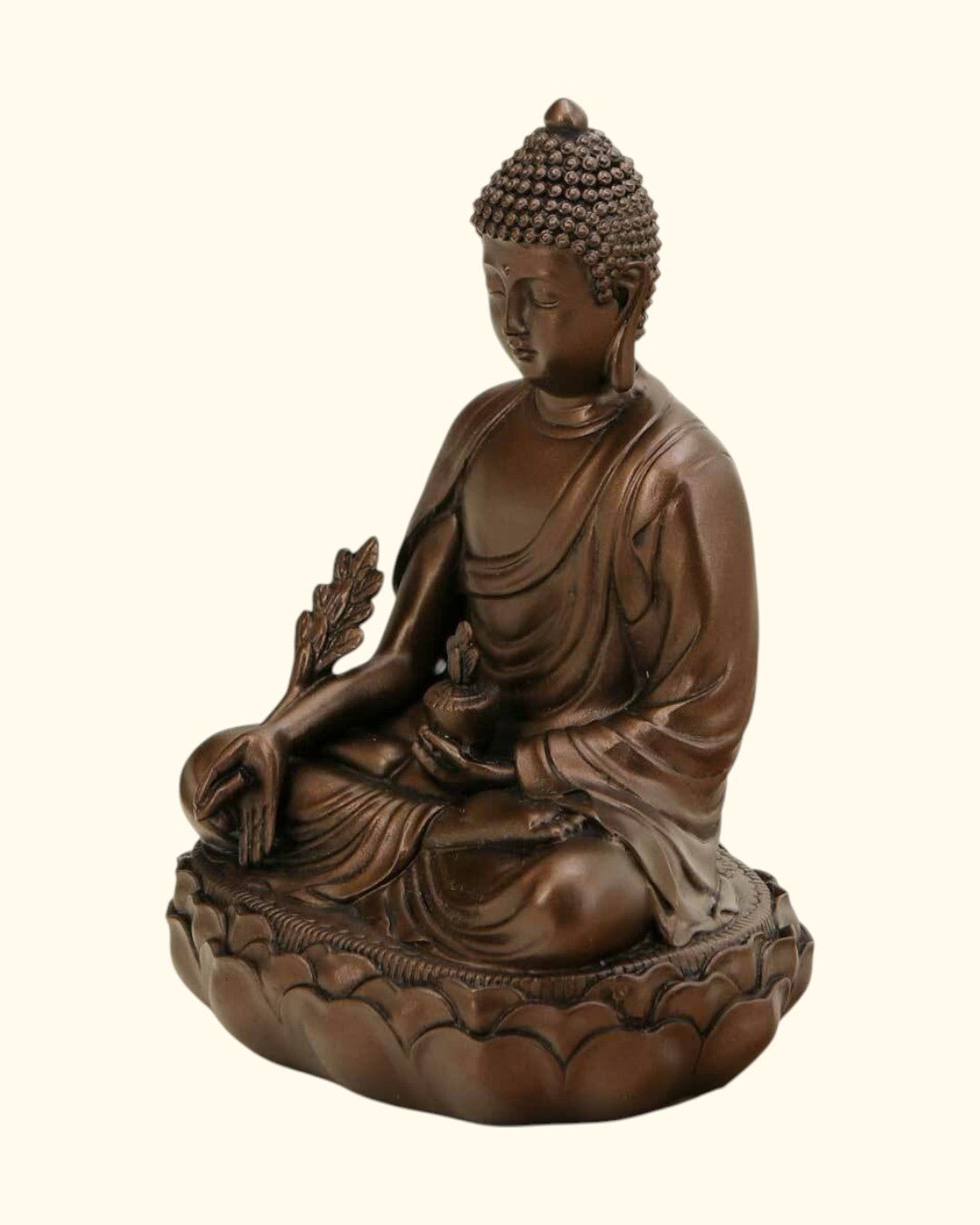 Bronze Tone Medicine Buddha Healing Statue, 6.5 Inches - Sculptures & Statues