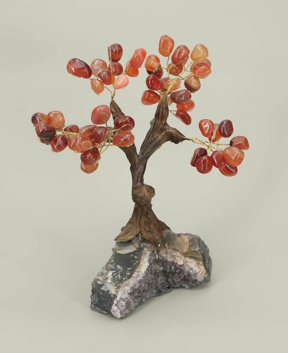 Carnelian Gemstone Bonsai Tree - New