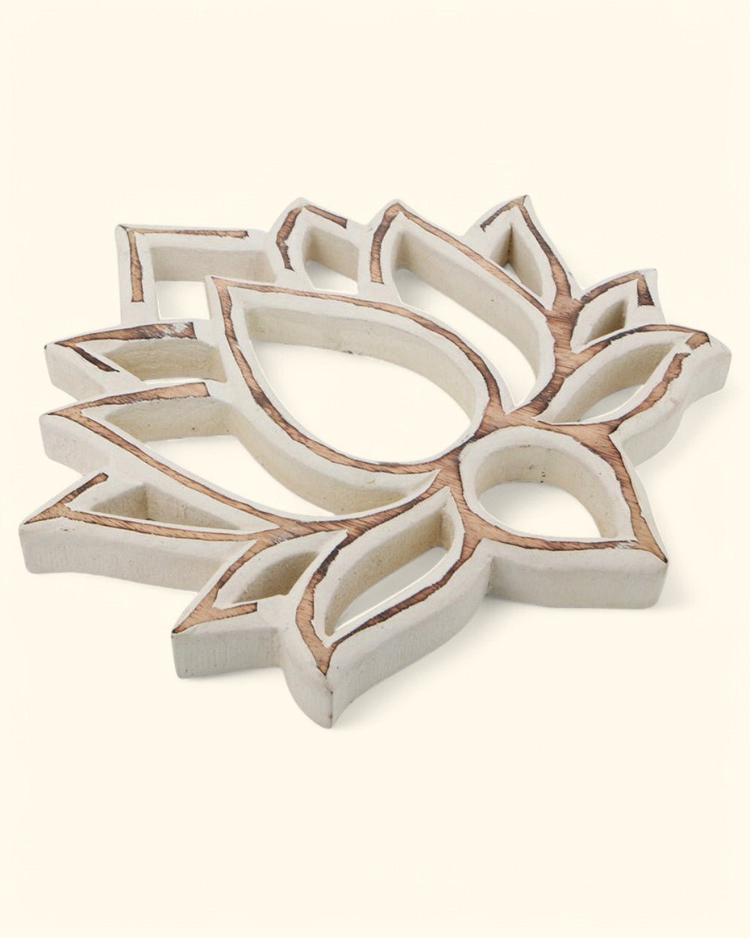 Carved Lotus Wood Trivet Or Wall Hanging, Fairtrade - Trivets