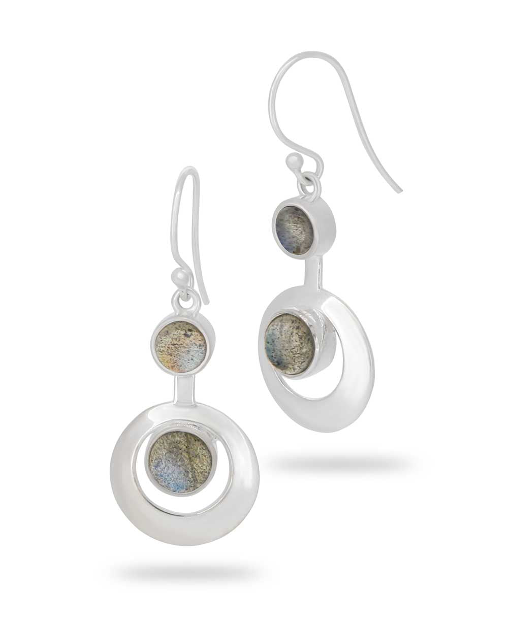 Celestial Labradorite Earrings with Sterling Silver - Earrings