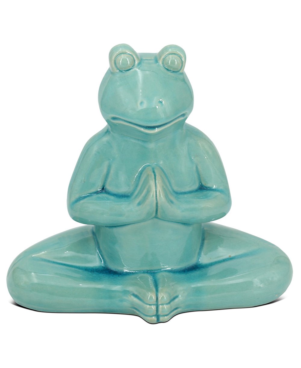 Ceramic Yoga Frog Figurines, Sold Individually Or Set - Sculptures & Statues Meditating Pose