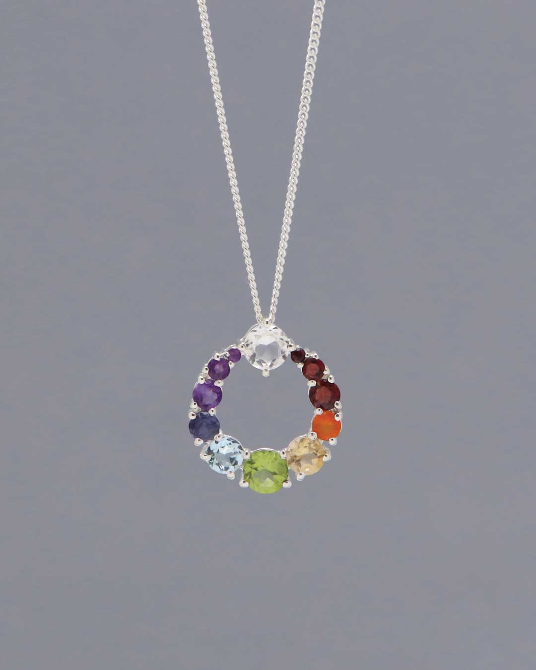 Chakra Circle Pendant Necklace, Sterling Silver - Necklaces