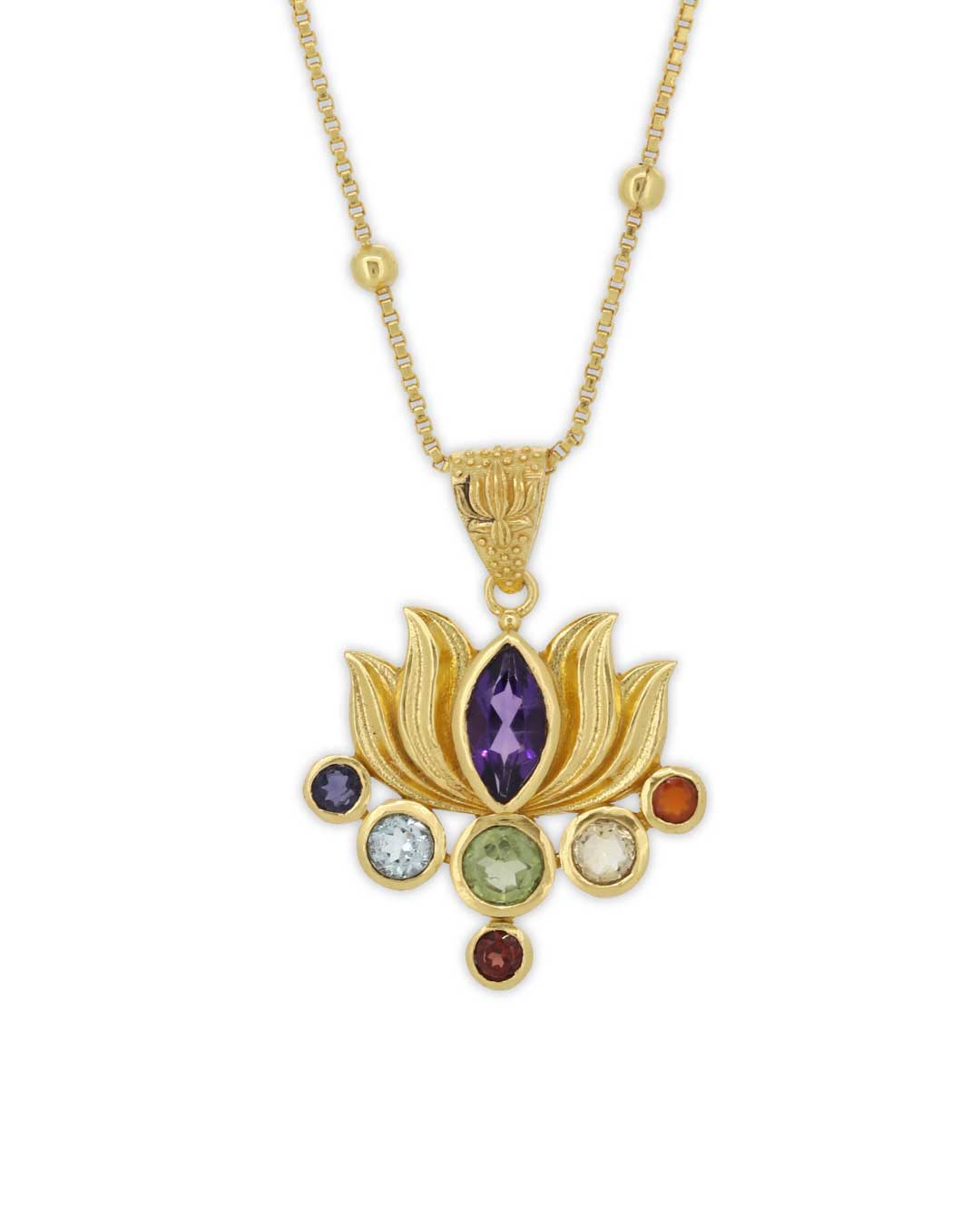Chakra Gemstone Gold Plated Necklace - Necklaces