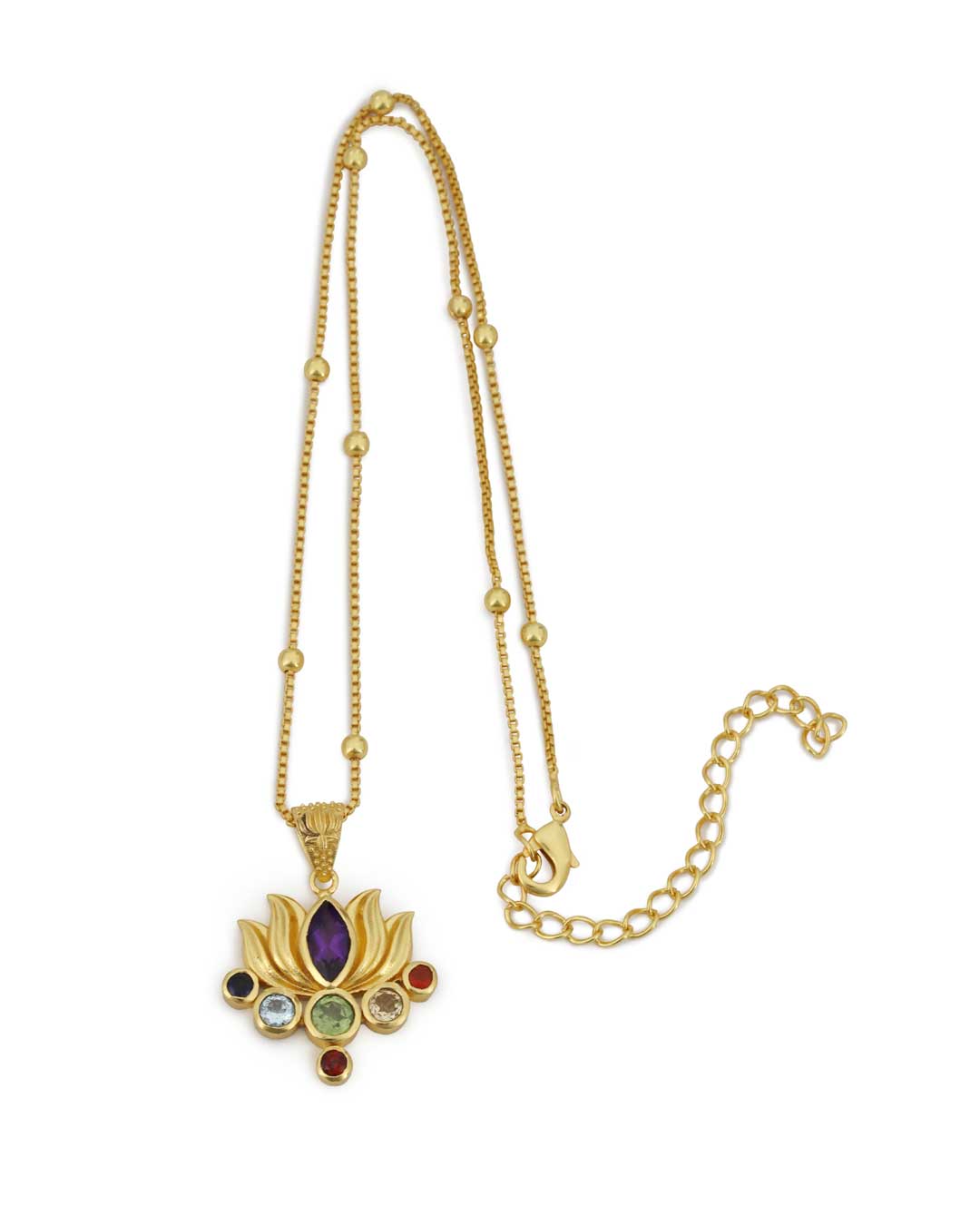 Chakra Gemstone Gold Plated Necklace - Necklaces