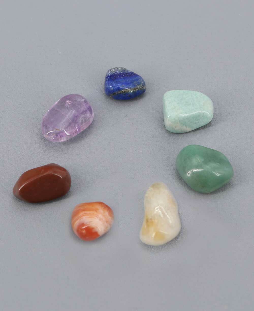 Chakra Healing Stone Set with Selenite Charging Plate – 7 Gemstones + Engraved Crystal Tray - New