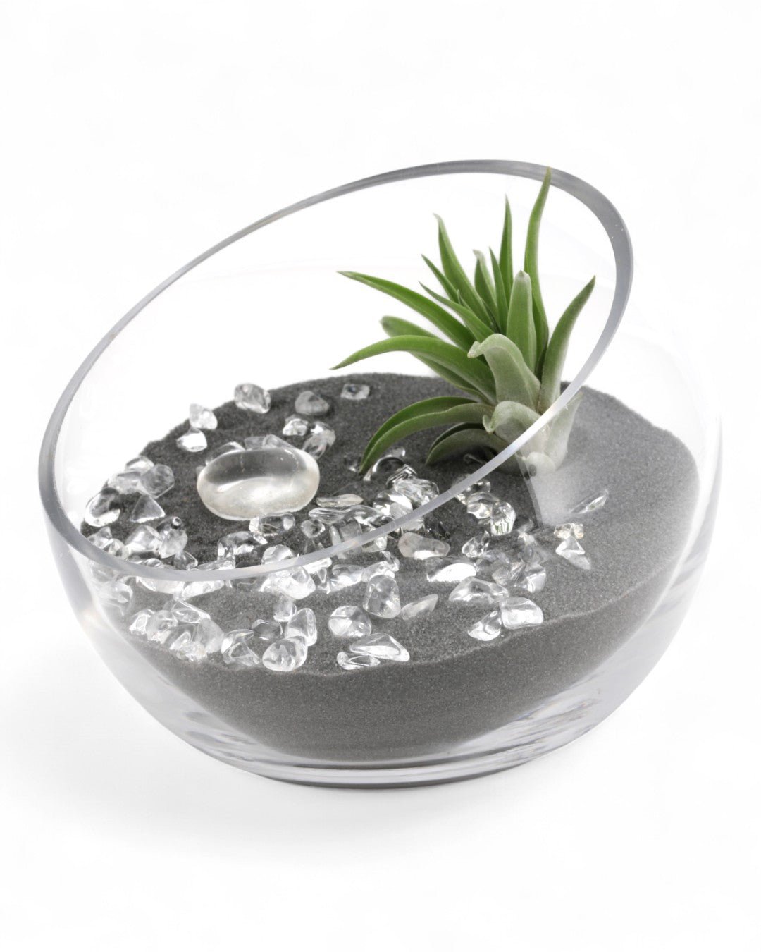 Clear Quartz Gemstone Crystal Terrarium - Terrarium