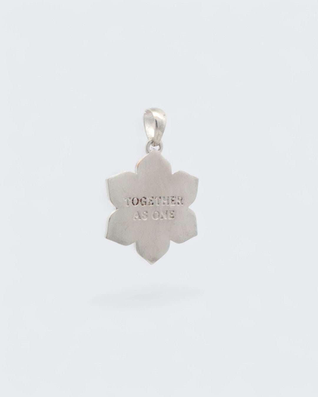 Coexist Harmony Lotus Pendant — Silver-Plated Bronze Unity Design - Pendant