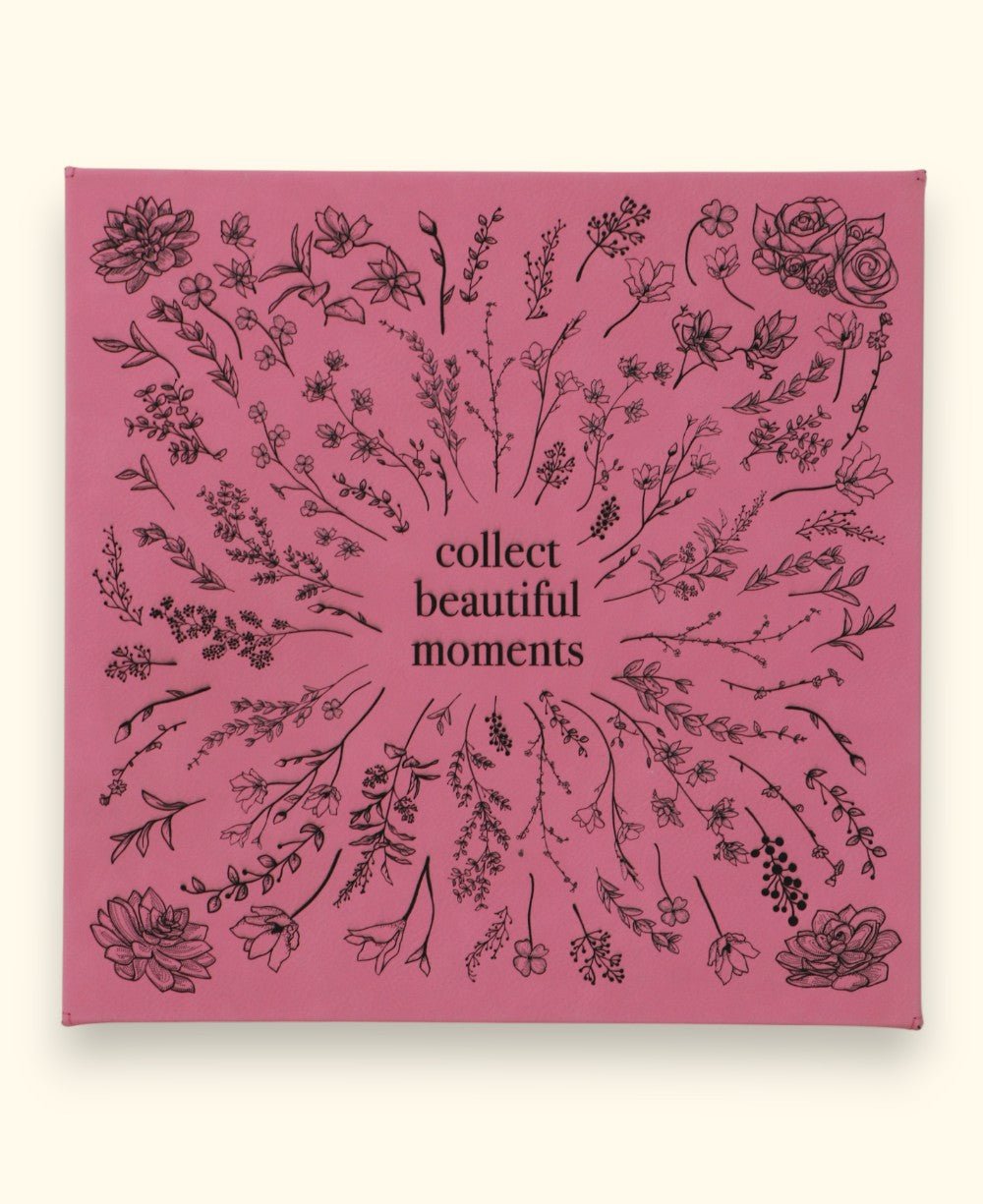 Collect Beautiful Moments Wall Art – Floral Leatherette Plaque - Wall Hanging