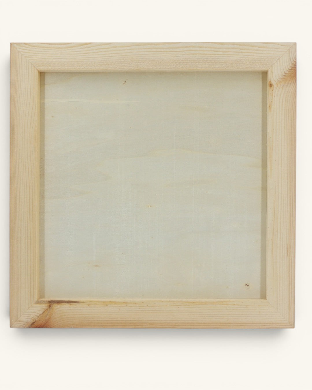 Back view of Collect Beautiful Moments wood wall sign showing natural pine border frame and plain birch center panel