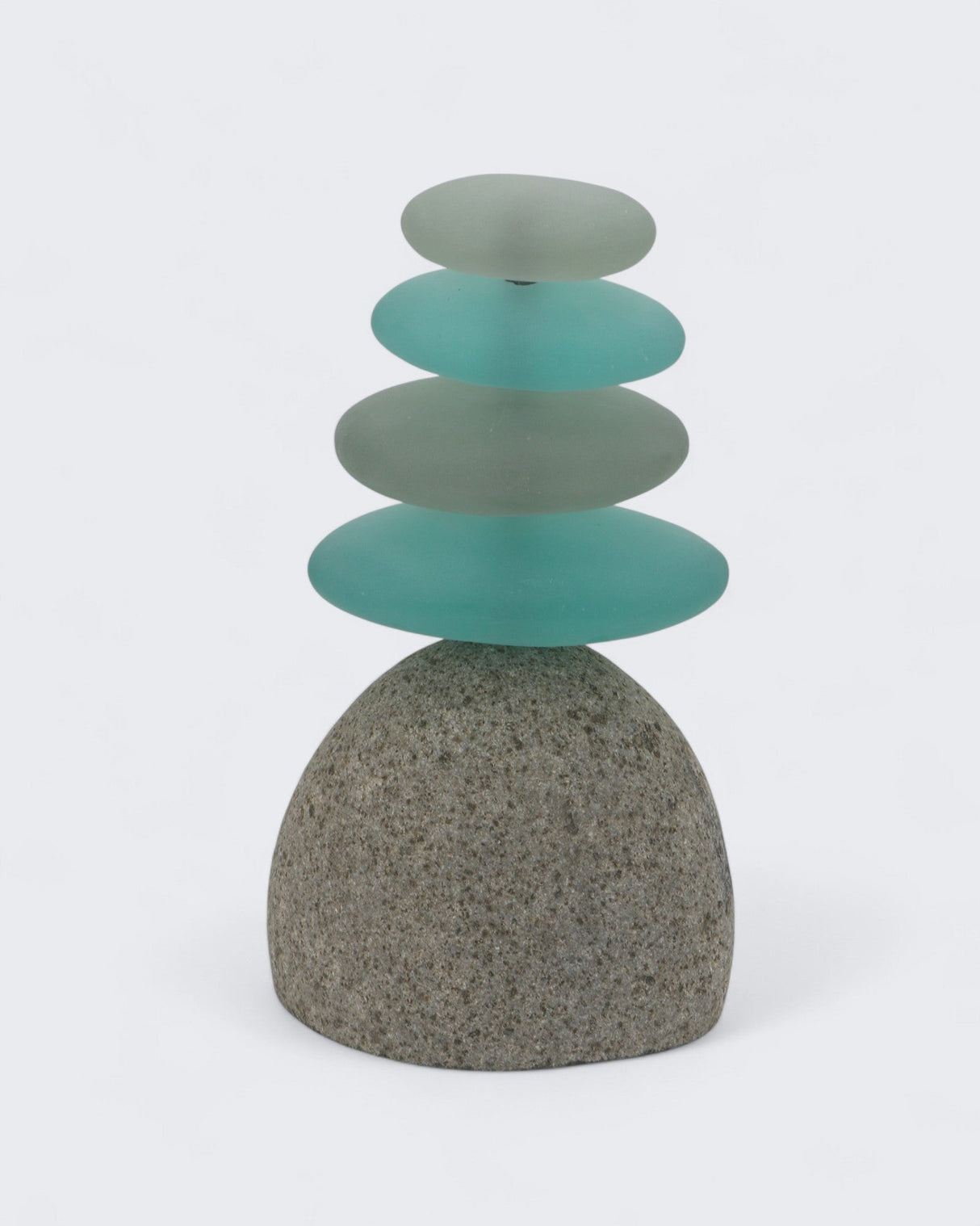 Colorful Glass Garden Zen Cairn Statue - Sculptures & Statues Triple Rock