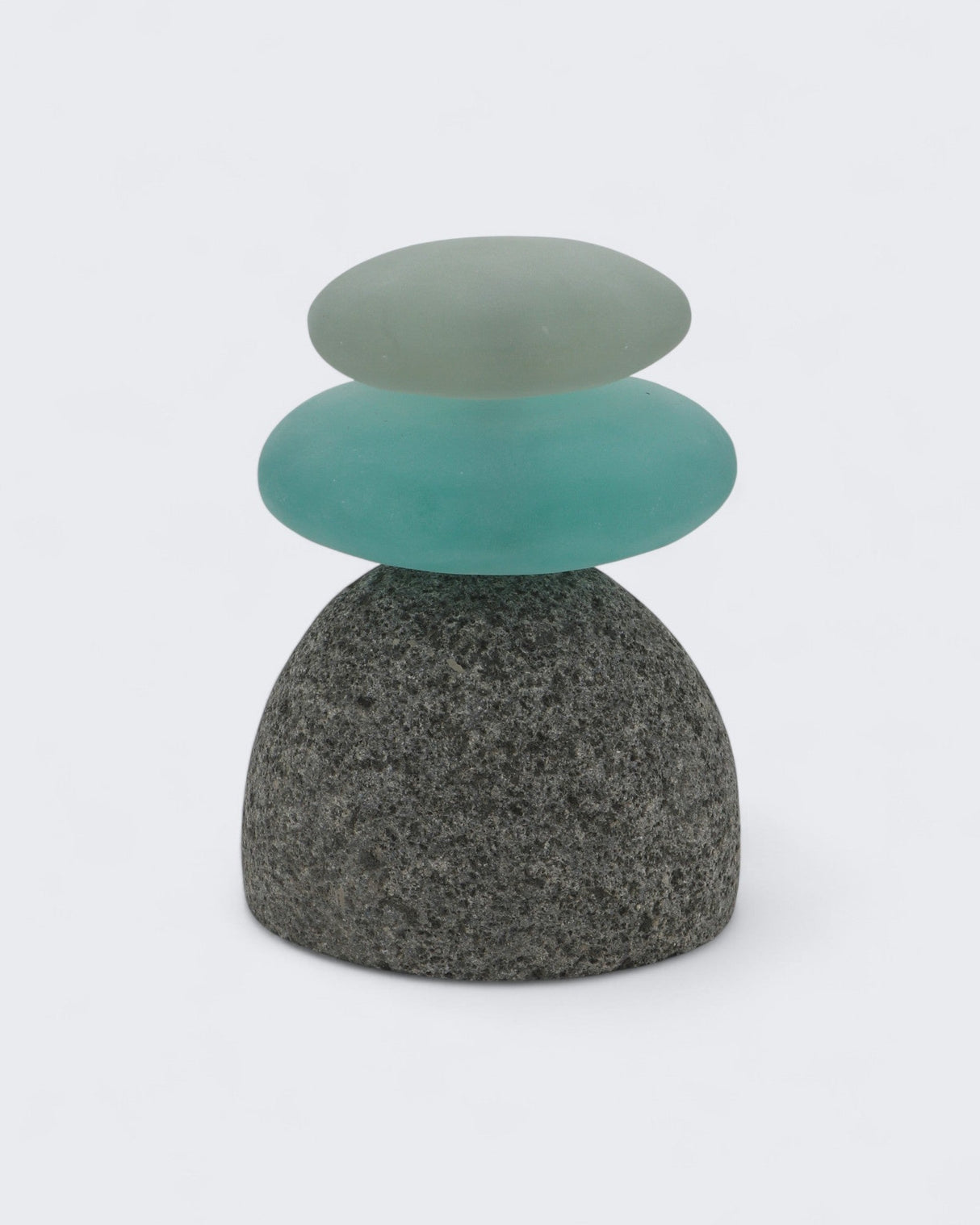 Colorful Glass Garden Zen Cairn Statue - Sculptures & Statues Triple Rock
