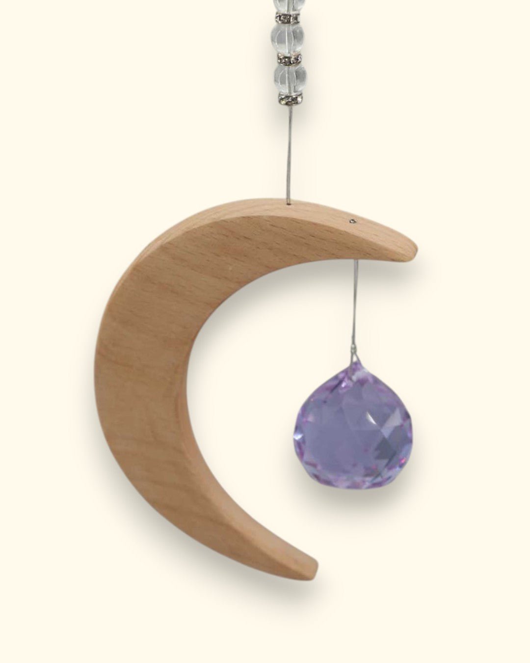 Crystal Moon Prism Sun Catcher Wall Hanging - Decor