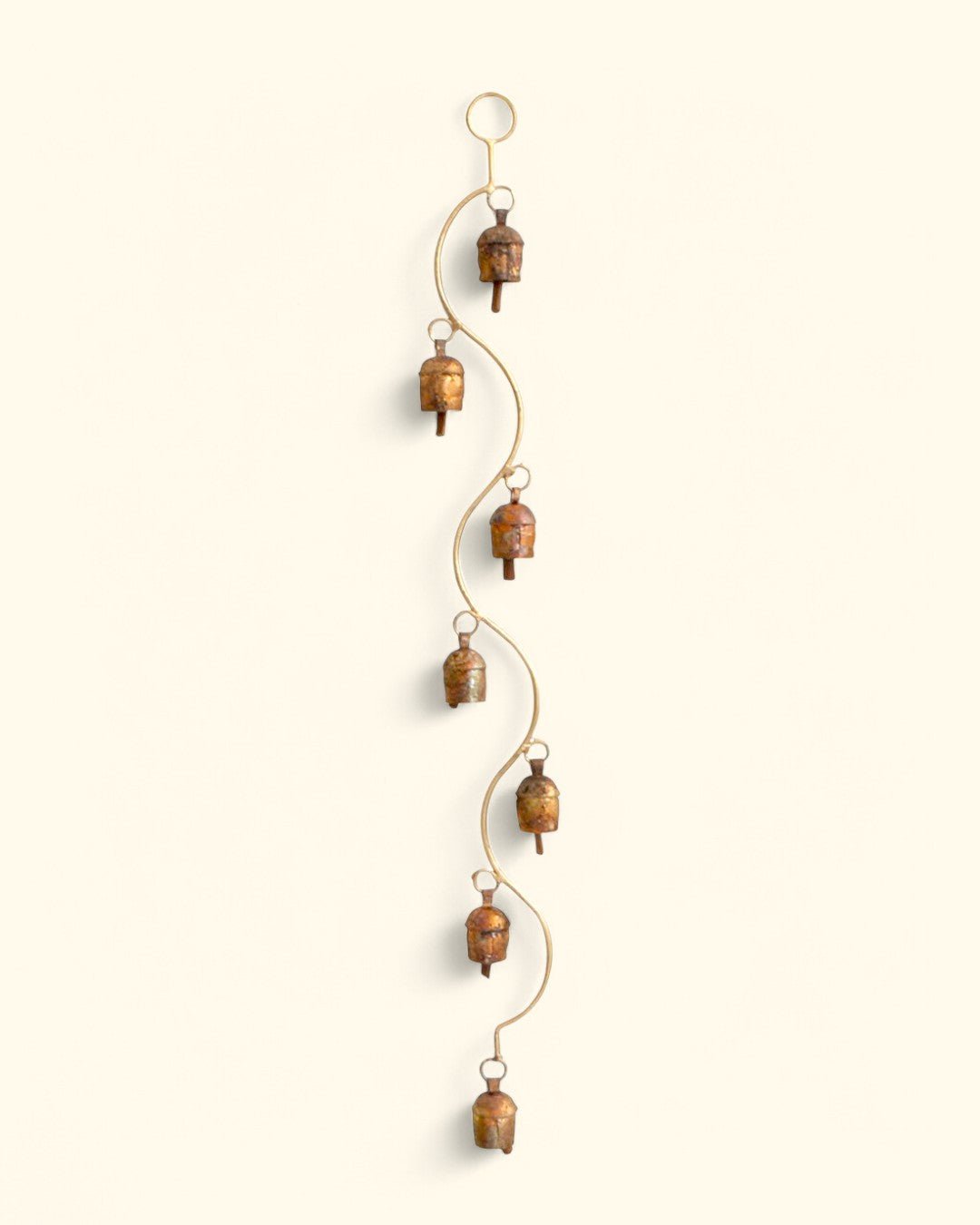 Curved Stem Wind Chime with Indian Bells, Fairtrade - Wind Chimes 7 Bells
