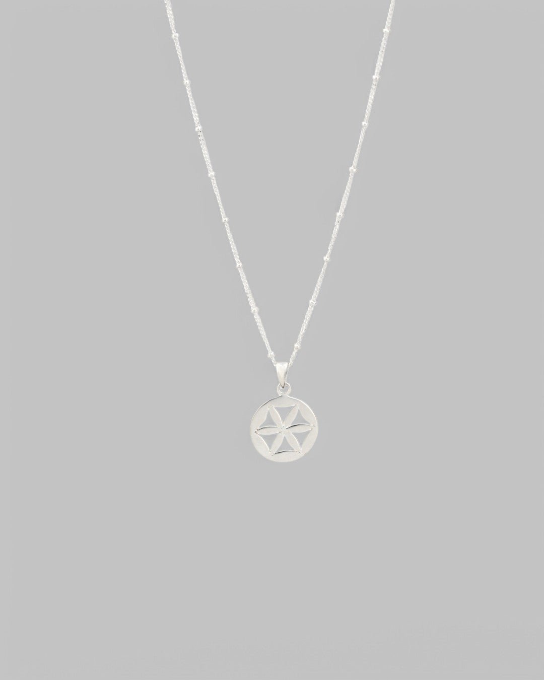Dainty Flower of Life Charm Necklace - Earrings