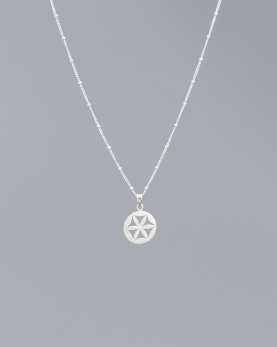 Dainty Flower of Life Charm Necklace - Earrings
