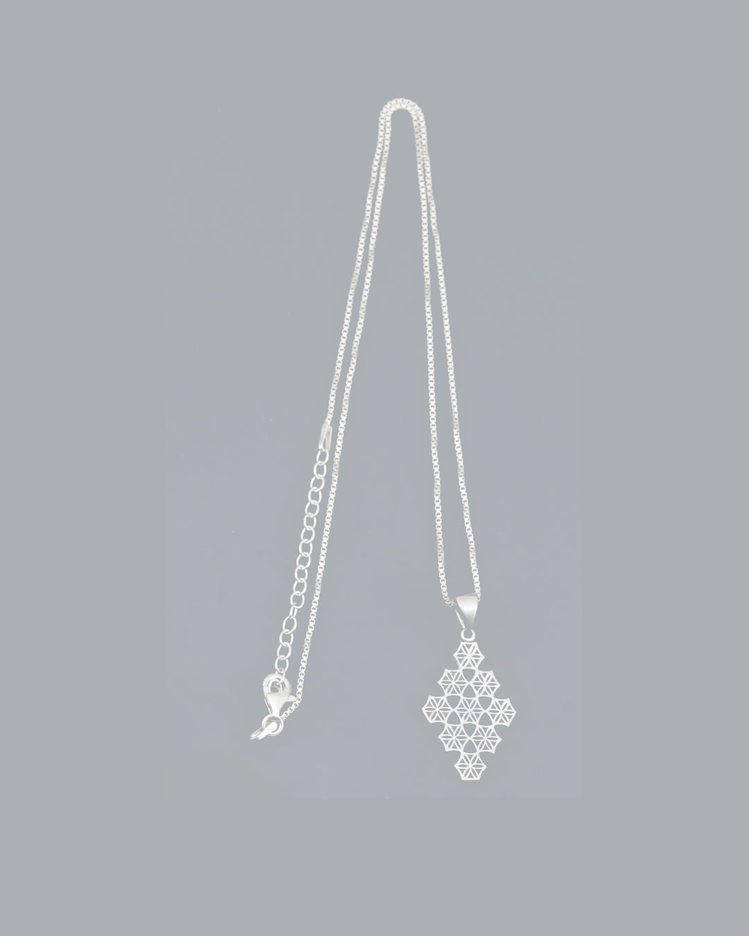 Dainty Flower of Life Sterling Silver Grid Necklace - Earrings