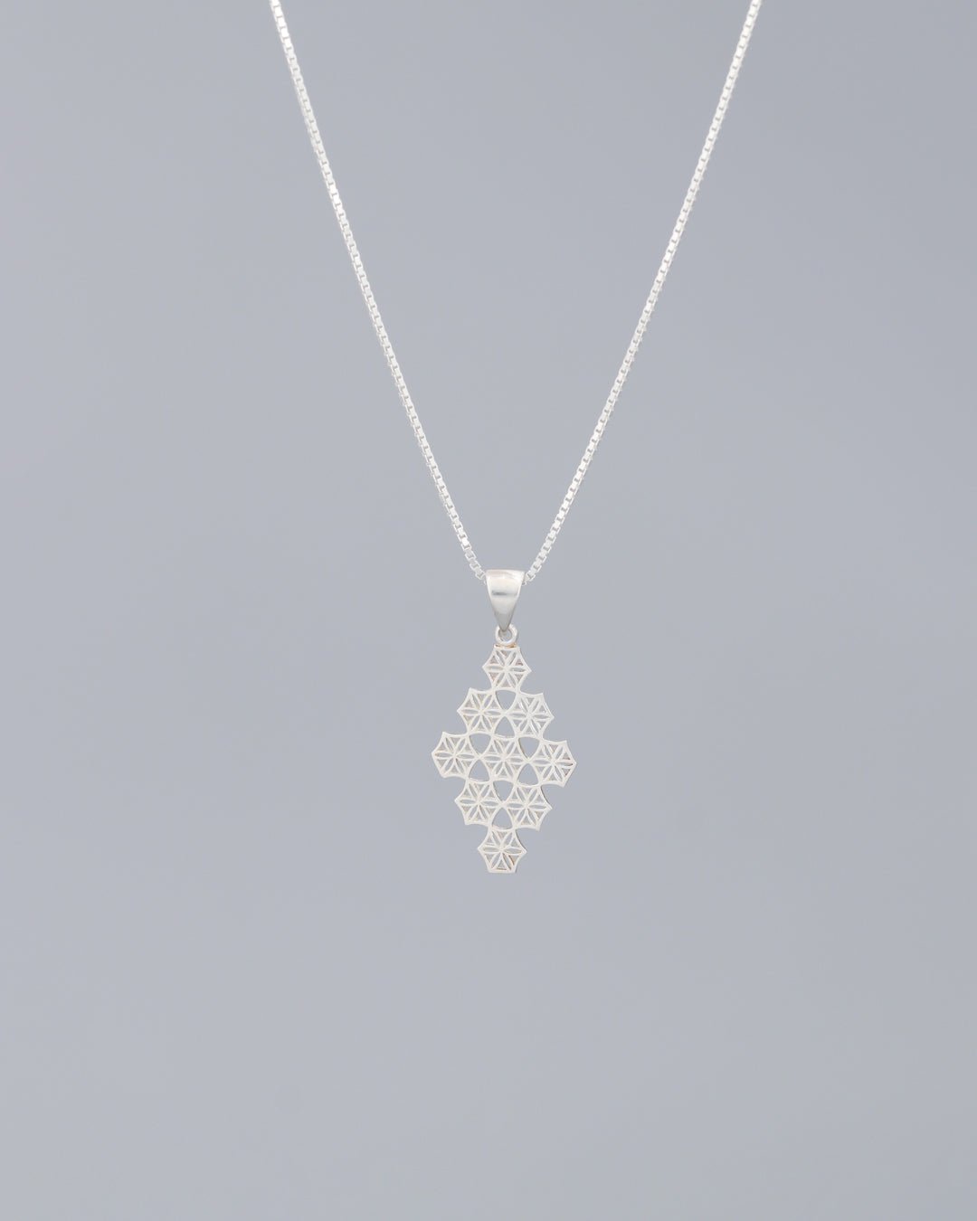 Dainty Flower of Life Sterling Silver Grid Necklace - Earrings