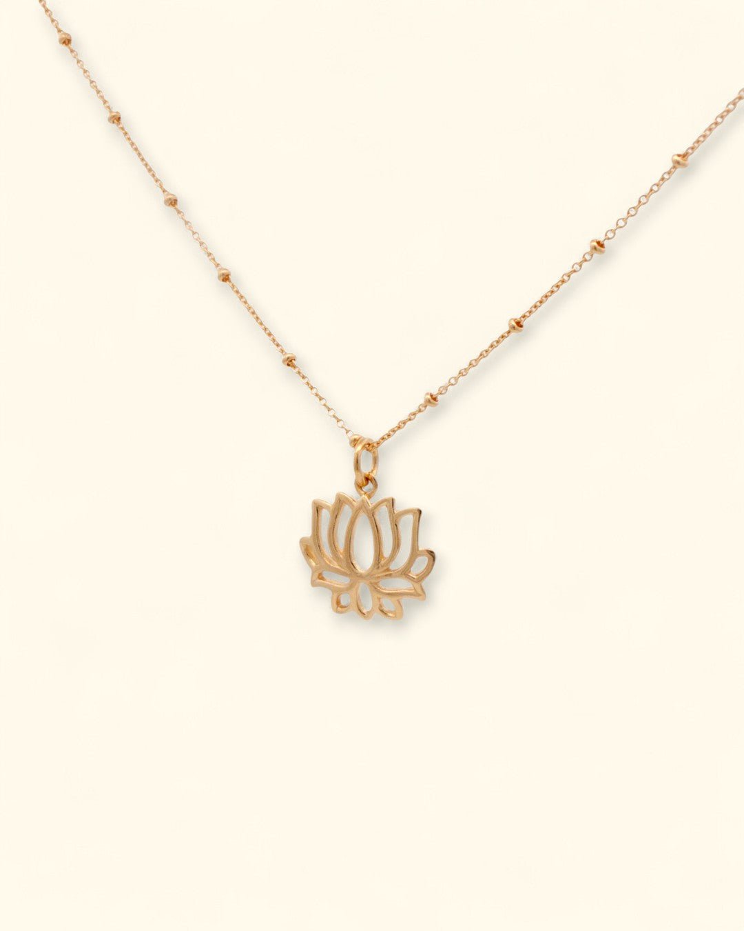 Dainty Gold - Plated Lotus Bloom Necklace — Satellite Chain - Necklace
