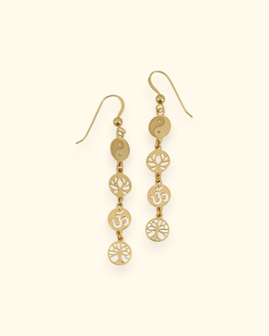 Dainty Meaningful Symbols Link Gold Plated Earrings - Earrings