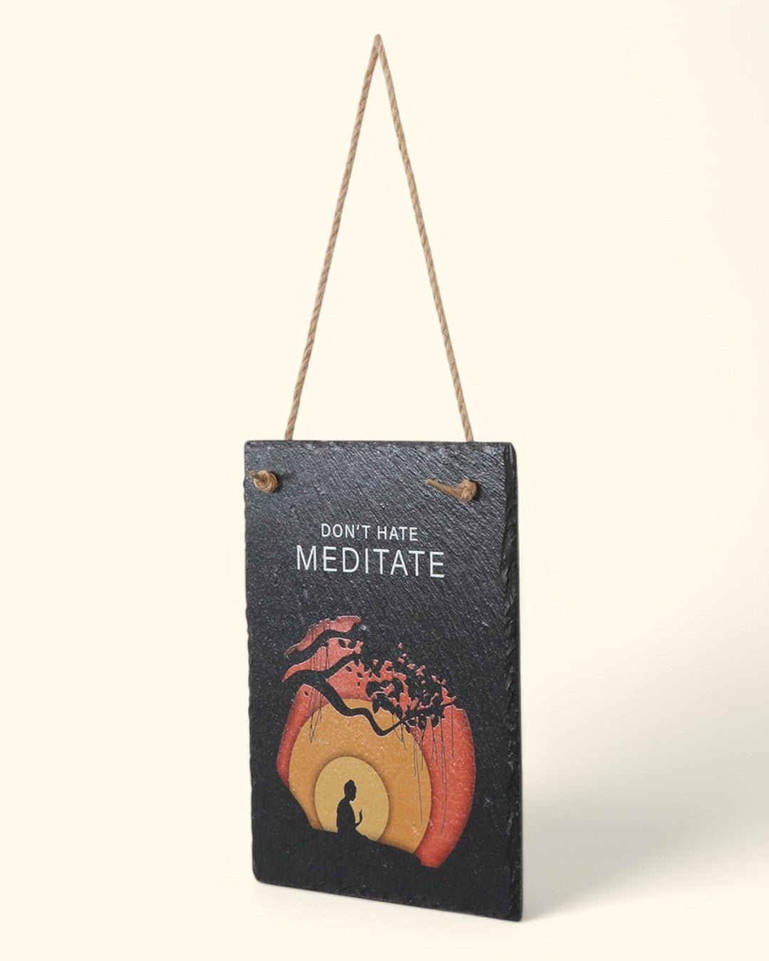 Don't Hate Meditate Bodhi Tree Slate Wall Hanging - Posters, Prints, & Visual Artwork