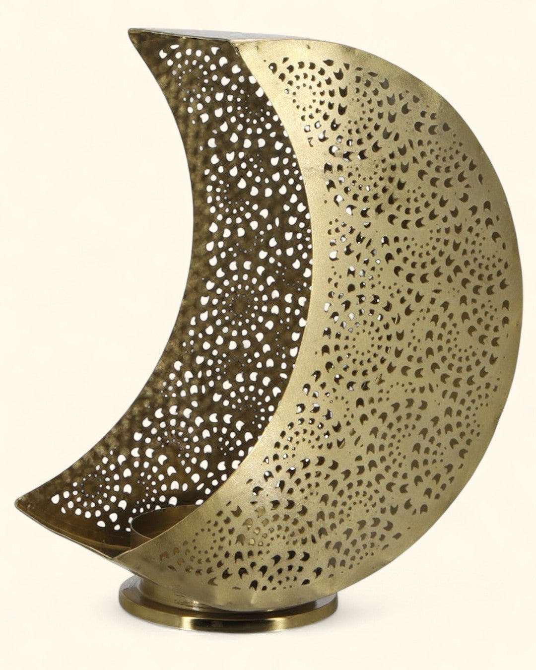 Fair Trade Moon Shaped Cutout Lantern Candle Holder - Candle Holders