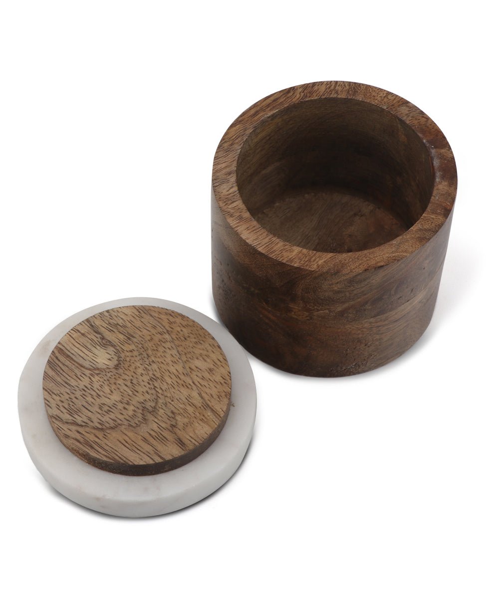 Fairtrade Marble Lid Celestial Wood Small Box - Gift Boxes & Tins