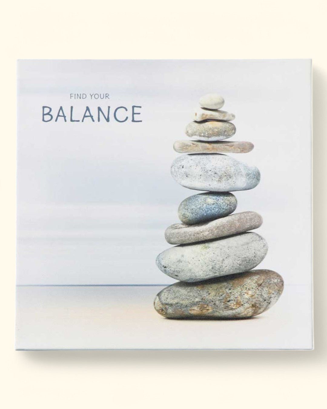 Find Your Balance Zen Cairn Stacked Rocks Canvas Print Wall Art - Posters, Prints, & Visual Artwork