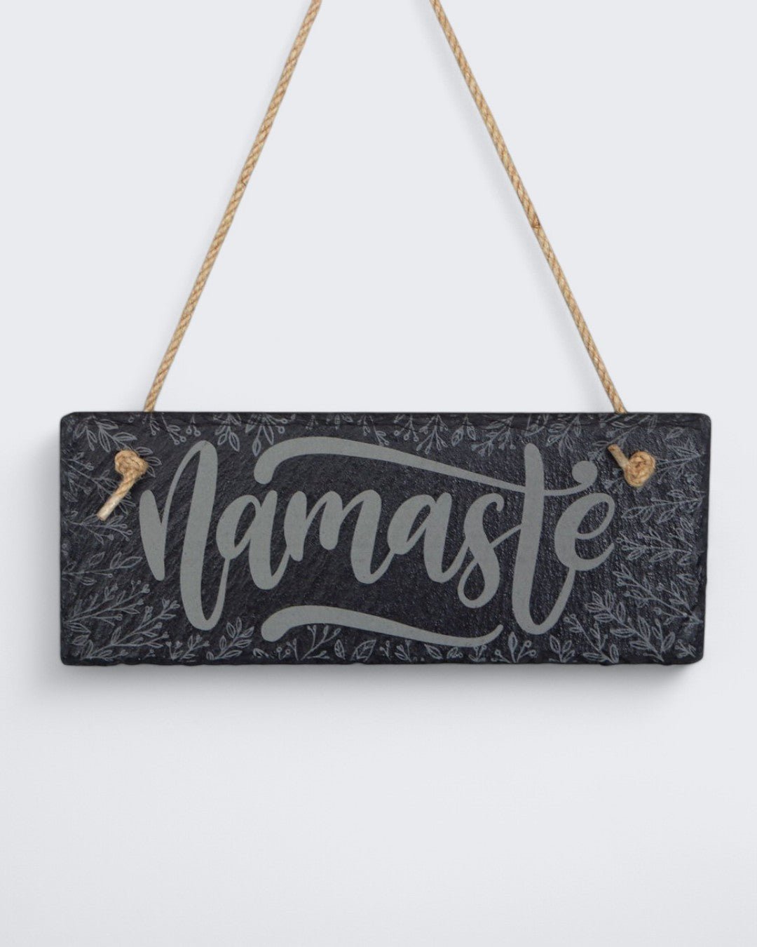 Floral Namaste Slate Wall Hanging - Wind Chimes