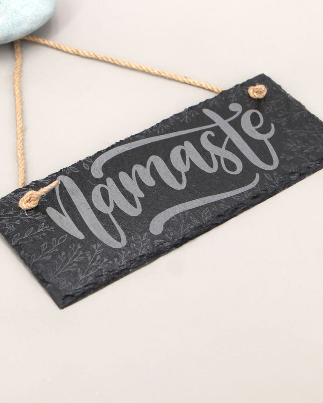 Floral Namaste Slate Wall Hanging - Wind Chimes