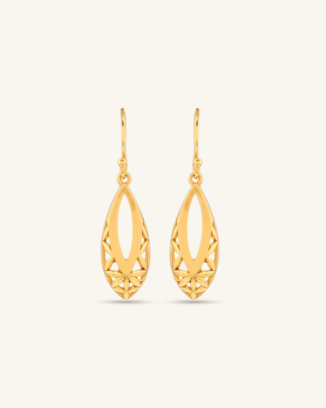 Flower of Life Teardrop Earrings — 18K Gold Plated Brass Sacred Geometry - Earrings